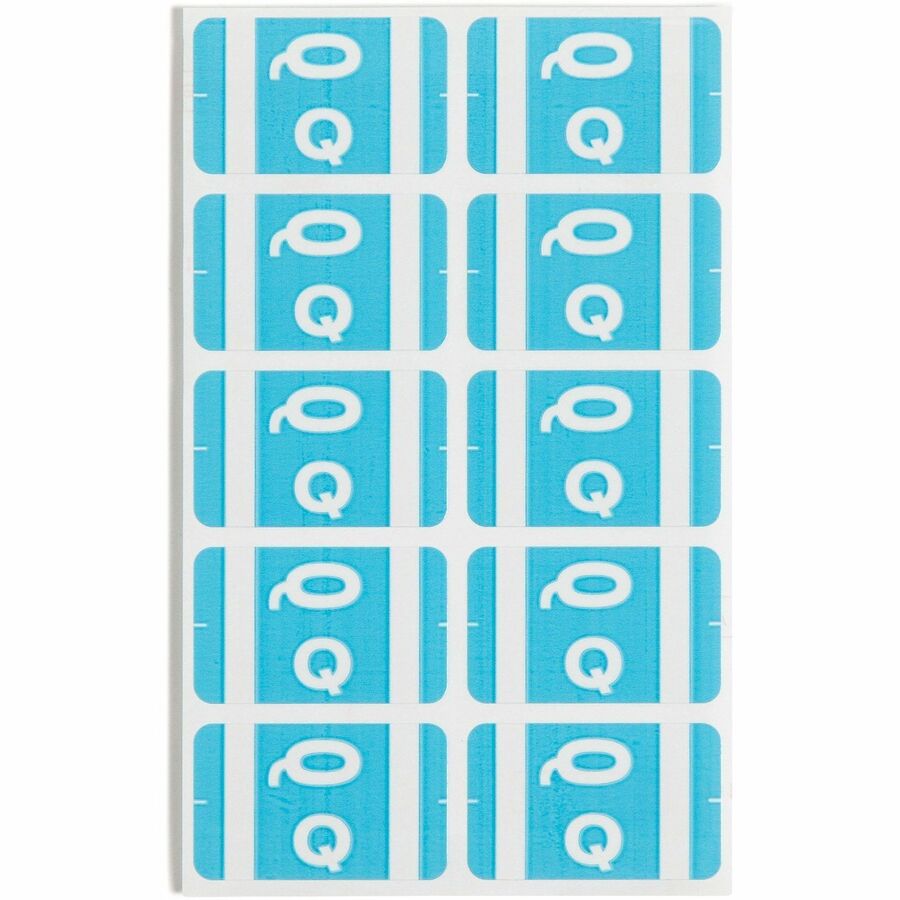 Alphaz Color-Coded Second Letter Alphabetical Labels, Q, 1 X 1.63, Light Blue, 10/sheet, 10 Sheets/pack