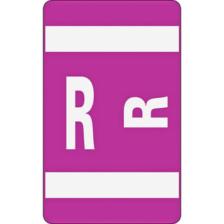 Smead AlphaZ ACCS Color-Coded Labels - "R" - 1" Width x 1 5/8" Length - Purple - 10 / Sheet - 100 / Pack - 