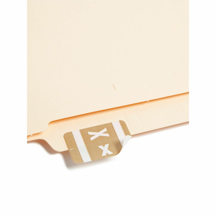 Smead AlphaZ ACCS Color-Coded Labels - "X" - 1" Width x 1 5/8" Length - Light Brown - 10 / Sheet - 100 / Pack