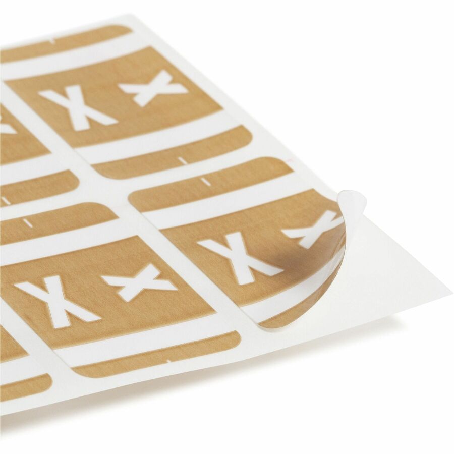 Smead AlphaZ ACCS Color-Coded Labels - "X" - 1" Width x 1 5/8" Length - Light Brown - 10 / Sheet - 100 / Pack