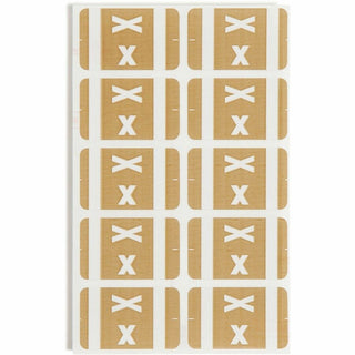 Smead AlphaZ ACCS Color-Coded Labels - "X" - 1" Width x 1 5/8" Length - Light Brown - 10 / Sheet - 100 / Pack