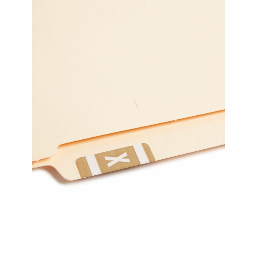 Smead AlphaZ ACCS Color-Coded Labels - "X" - 1" Width x 1 5/8" Length - Light Brown - 10 / Sheet - 100 / Pack