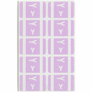 Smead AlphaZ ACCS Color-Coded Labels - "Y" - 1" Width x 1 5/8" Length - Lavender - 10 / Sheet - 100 / Pack