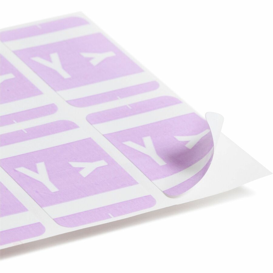 Smead AlphaZ ACCS Color-Coded Labels - "Y" - 1" Width x 1 5/8" Length - Lavender - 10 / Sheet - 100 / Pack