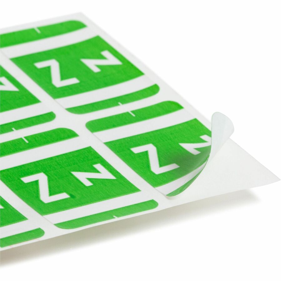 Smead AlphaZ ACCS Color-Coded Labels - "Z" - 1" Width x 1 5/8" Length - Light Green - 10 / Sheet - 100 / Pack