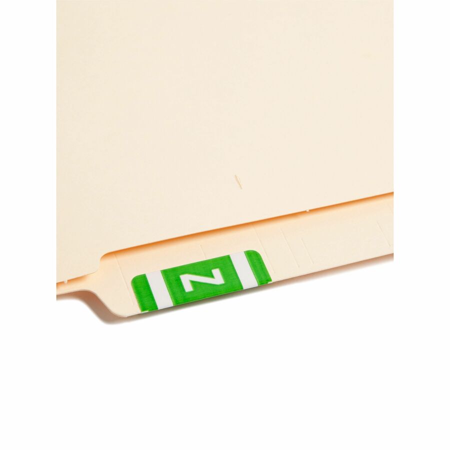 Smead AlphaZ ACCS Color-Coded Labels - "Z" - 1" Width x 1 5/8" Length - Light Green - 10 / Sheet - 100 / Pack