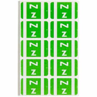 Smead AlphaZ ACCS Color-Coded Labels - "Z" - 1" Width x 1 5/8" Length - Light Green - 10 / Sheet - 100 / Pack