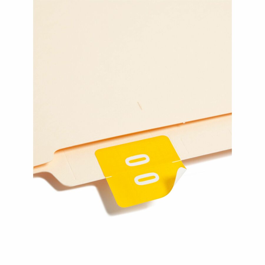Numerical End Tab File Folder Labels, 0-9, 1.5 x 1.5, Assorted, 250/Roll, 10 Rolls/Box