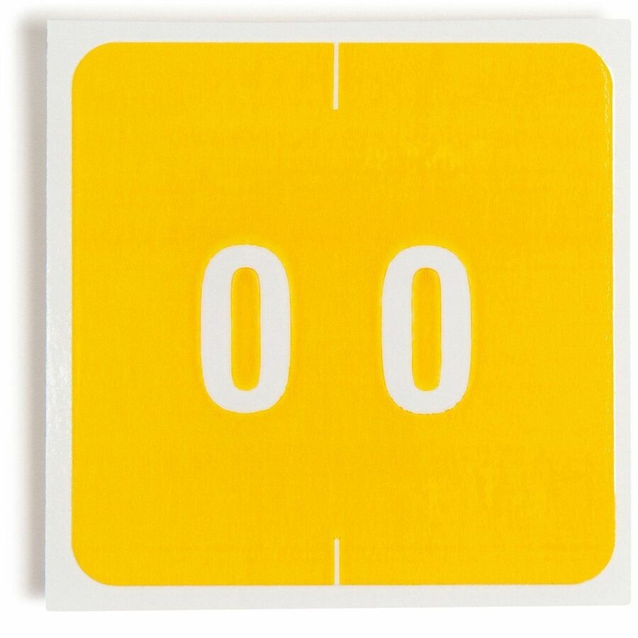 Numerical End Tab File Folder Labels, 0-9, 1.5 x 1.5, Assorted, 250/Roll, 10 Rolls/Box
