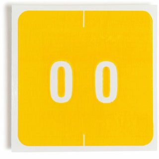 Numerical End Tab File Folder Labels, 0-9, 1.5 x 1.5, Assorted, 250/Roll, 10 Rolls/Box