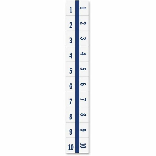 Tabbies Legal Index Divider Tabs - 10 Printed Tab(s) - Digit - 1-10 - 8.5" Divider Width x 11" Divider Length - Letter - 7 Hole Punched - White Paper Divider - Punched - 100 / Pack - 