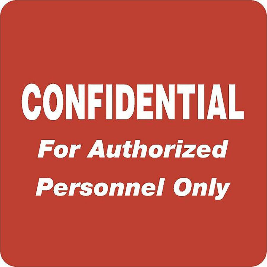 HIPAA Labels, CONFIDENTIAL For Authorized Personnel Only, 2 x 2, Red, 500/Roll
