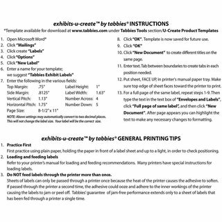 Tabbies Legal Exhibits-U-Create 1" Labels - 1 5/8" Width x 1" Length - Laser - White - 20 / Sheet - 240 / Pack