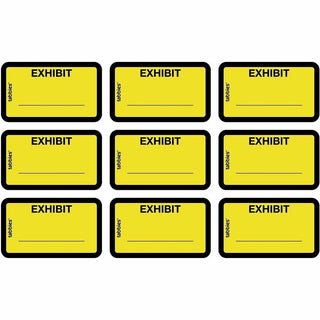 Tabbies Color-coded Legal Exhibit Labels - 1 5/8" Width x 1" Length - Yellow - 252 / Pack
