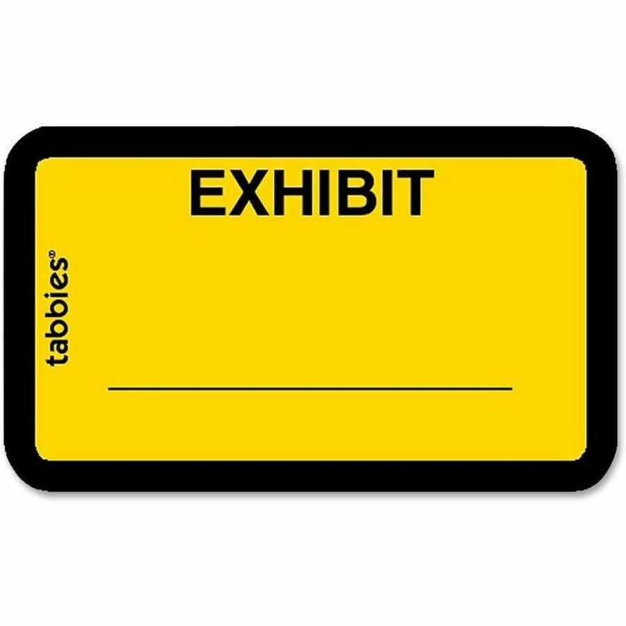 Tabbies Color-coded Legal Exhibit Labels - 1 5/8" Width x 1" Length - Yellow - 252 / Pack - 
