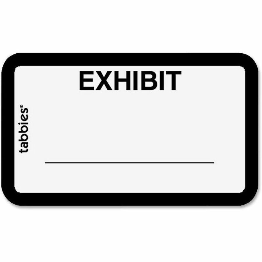 Tabbies Color-coded Legal Exhibit Labels - 1 5/8" Width x 1" Length - White - 252 / Pack - 