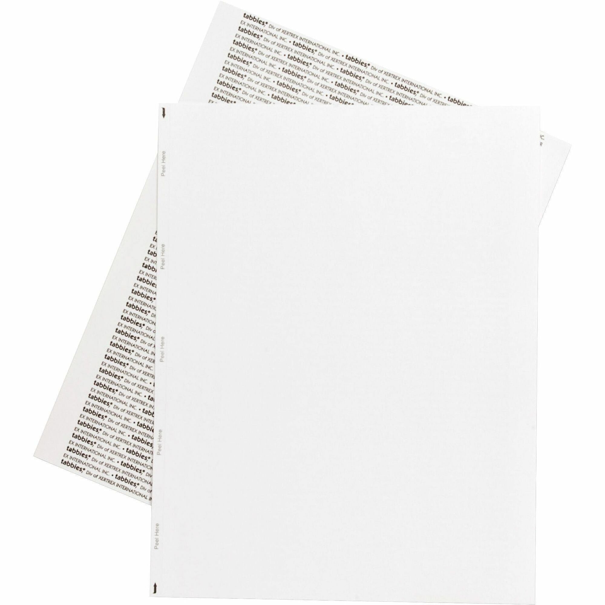 Tabbies Transcription Label Printer Sheets - 8 1/2" Width x 11" Length - Laser - White - 100 / Box - Jam-free - 