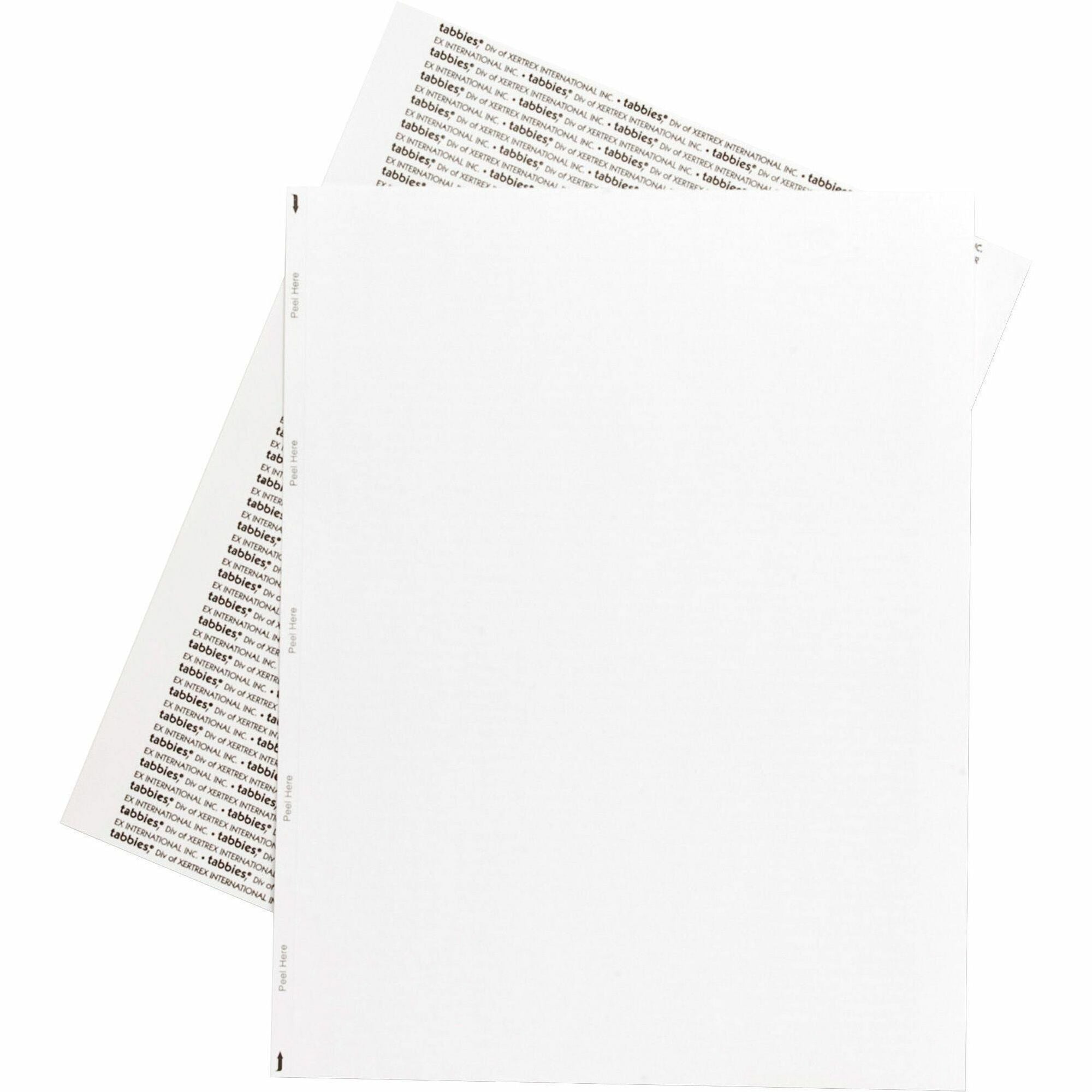 Tabbies Transcription Label Printer Sheets - 8 1/2" Width x 11" Length - Laser - White - 1000 / Box - Jam-free - 