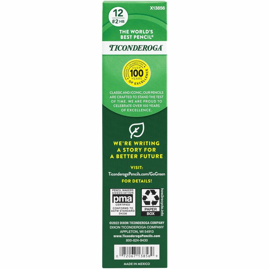 Tri-Write Triangular Pencil, HB (#2), Black Lead, Yellow Barrel, Dozen