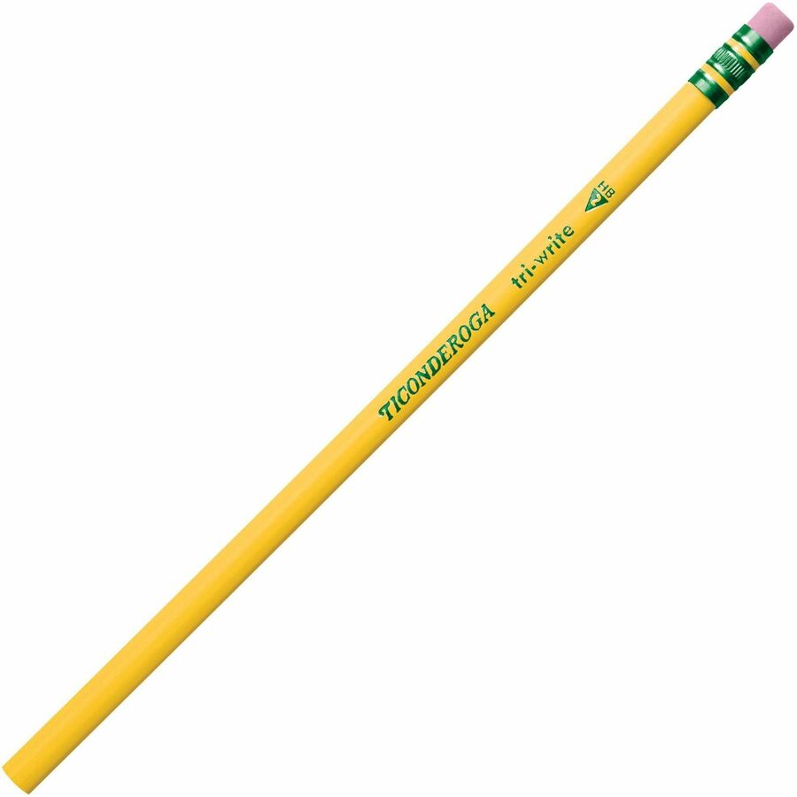 Tri-Write Triangular Pencil, HB (#2), Black Lead, Yellow Barrel, Dozen