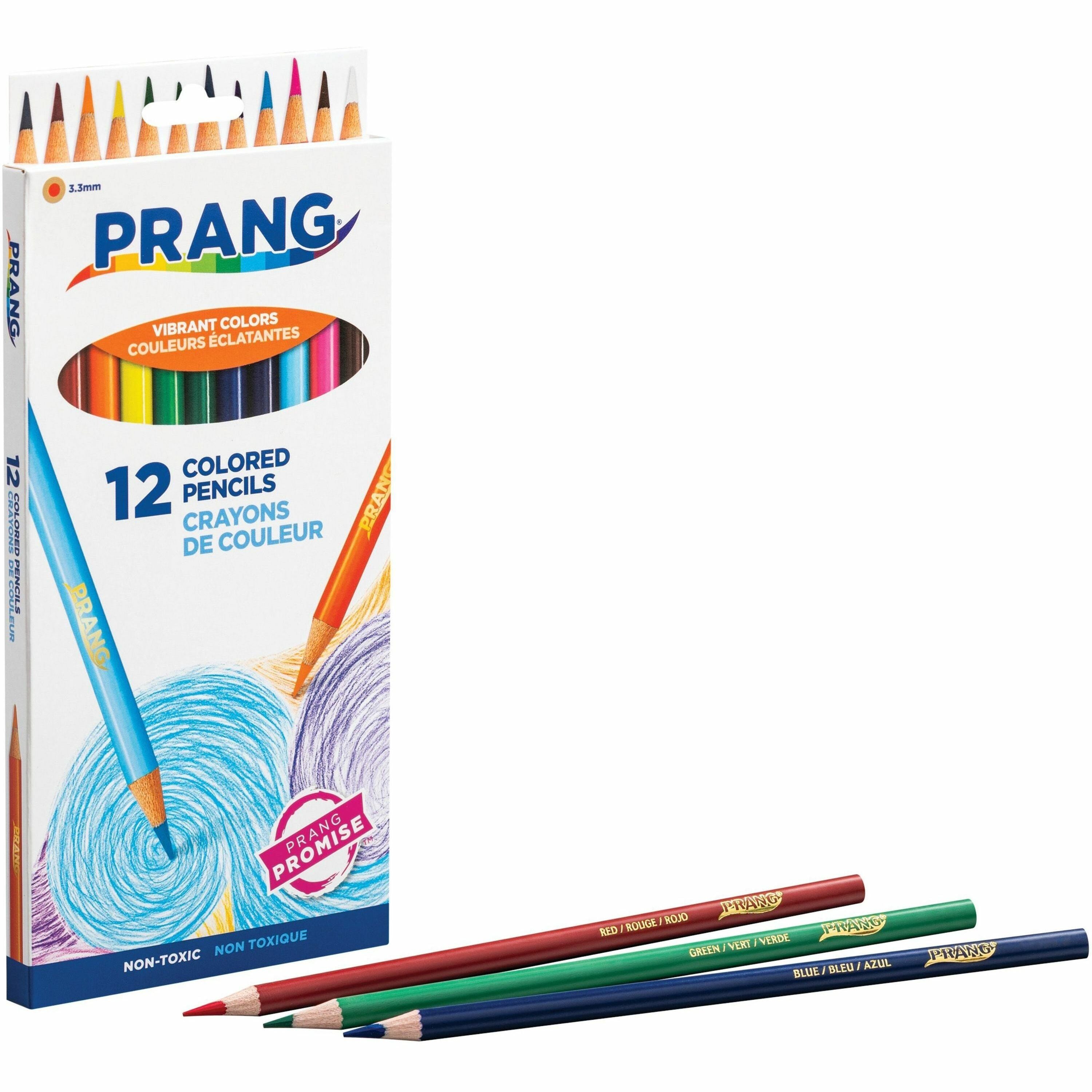 Colored Pencil Sets, 3.3 mm, 2B, Assorted Lead and Barrel Colors, Dozen