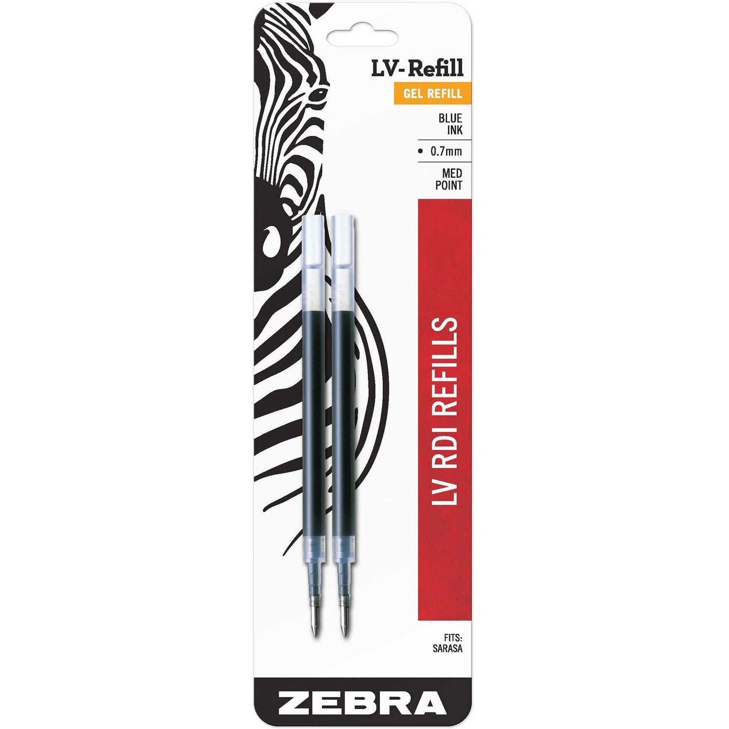 Zebra 870 Medium Point Gel Ink Pen Refills - Medium Point - Blue Ink - Scratch-free - 2 / Pack - 