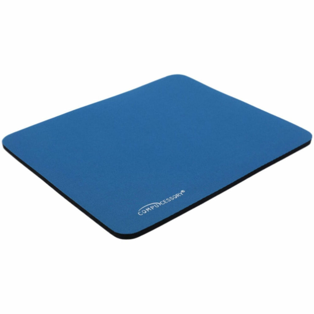 Compucessory Smooth Cloth Nonskid Mouse Pads - 9.50" x 8.50" Dimension - Blue - Rubber, Cloth - 1 Pack