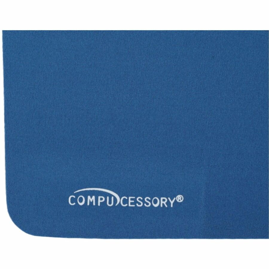 Compucessory Smooth Cloth Nonskid Mouse Pads - 9.50" x 8.50" Dimension - Blue - Rubber, Cloth - 1 Pack