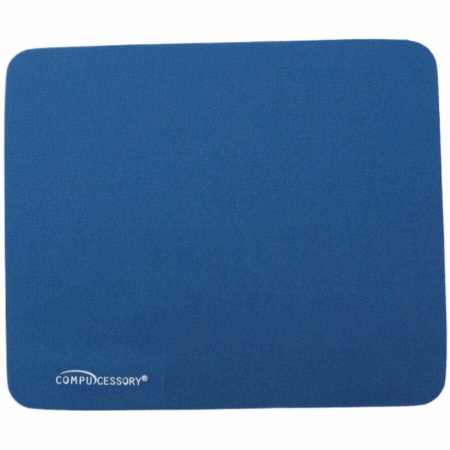 Compucessory Smooth Cloth Nonskid Mouse Pads - 9.50" x 8.50" Dimension - Blue - Rubber, Cloth - 1 Pack