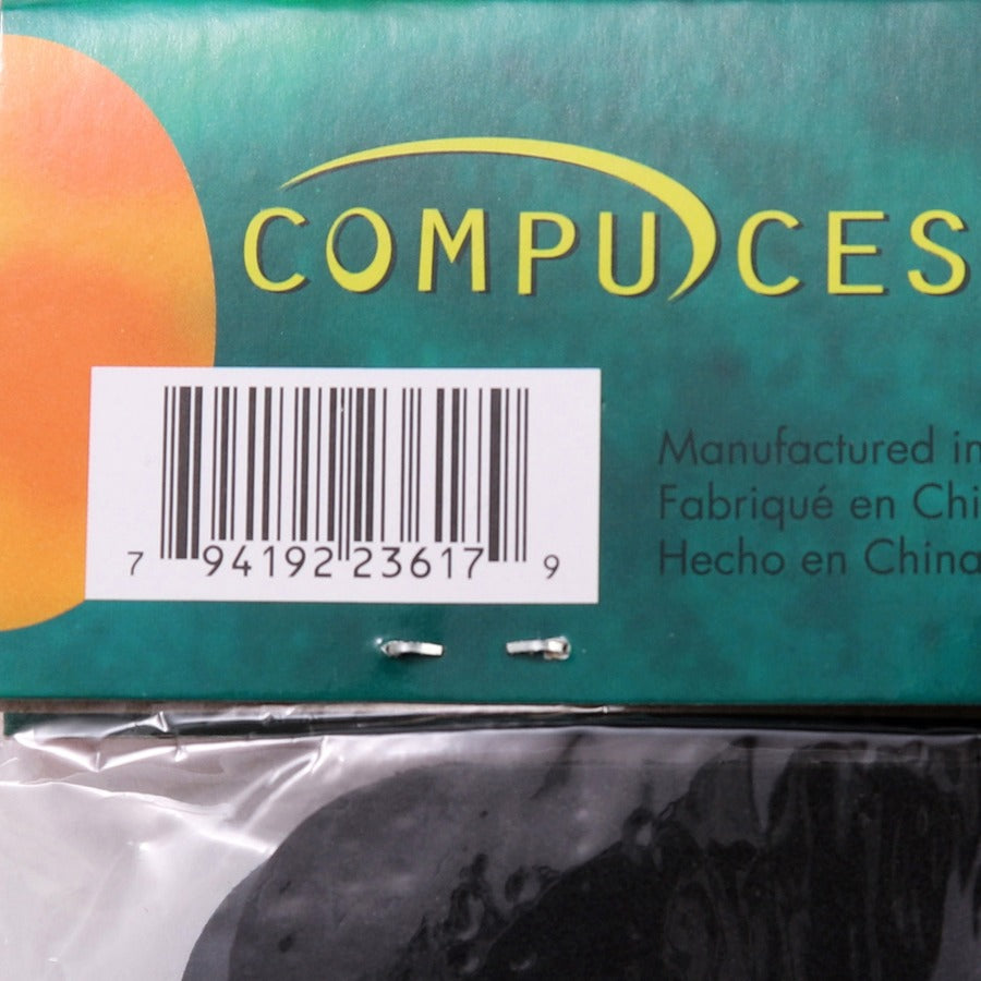 Compucessory Smooth Cloth Nonskid Mouse Pads - 9.50" x 8.50" Dimension - Black - Rubber, Cloth - 1 Pack