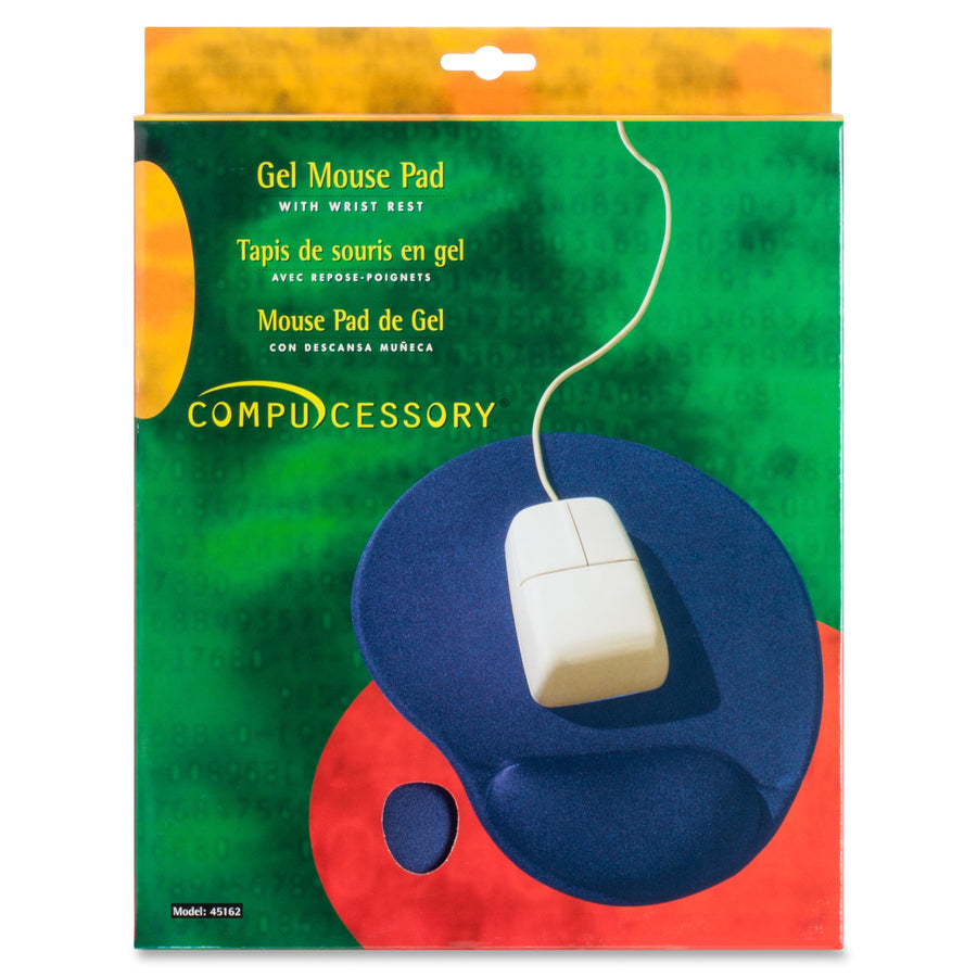 Compucessory Gel Mouse Pads - 9" x 10" x 1" Dimension - Blue - Gel - 1 Pack - 