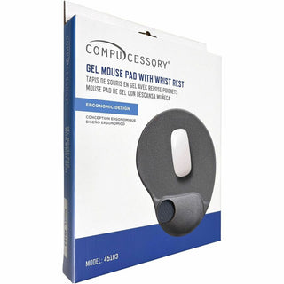 Compucessory Gel Mouse Pads - 9" x 10" x 1" Dimension - Gray - Gel - 1 Pack