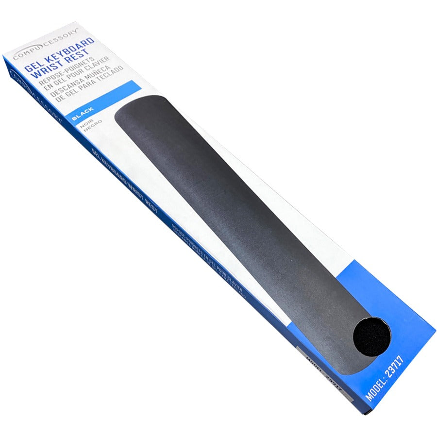 Compucessory Gel Keyboard Wrist Rest Pads - 19" x 2.87" x 0.75" Dimension - Black - 1 Pack - 