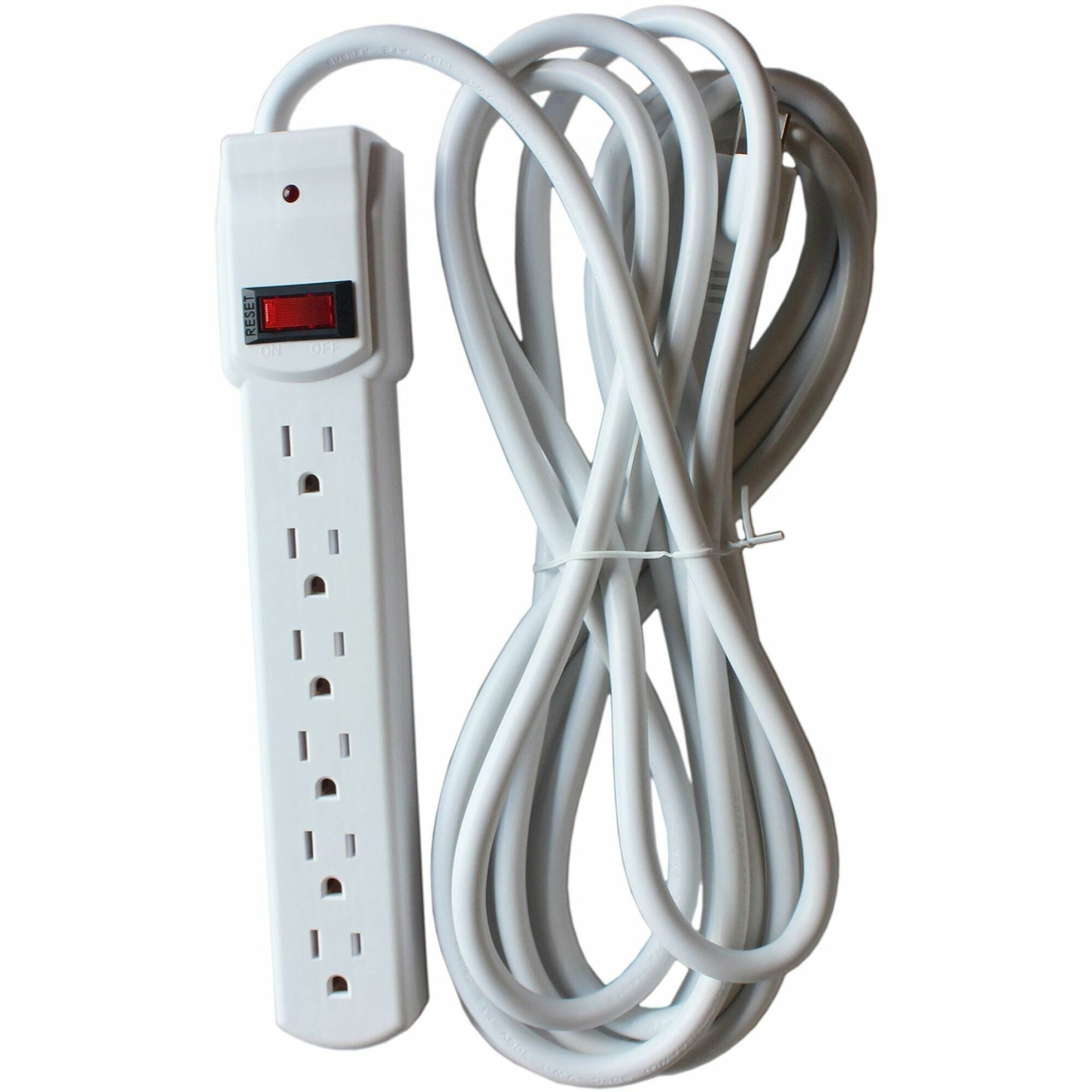 Compucessory 6-Outlet Office Surge Protectors - 6 x AC Power - 1080 J - 125 V AC Input - 125 V AC Output - 15 ft