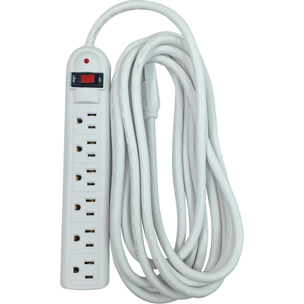 Compucessory 6-Outlet Office Surge Protectors - 6 x AC Power - 1080 J - 125 V AC Input - 125 V AC Output - 15 ft - 