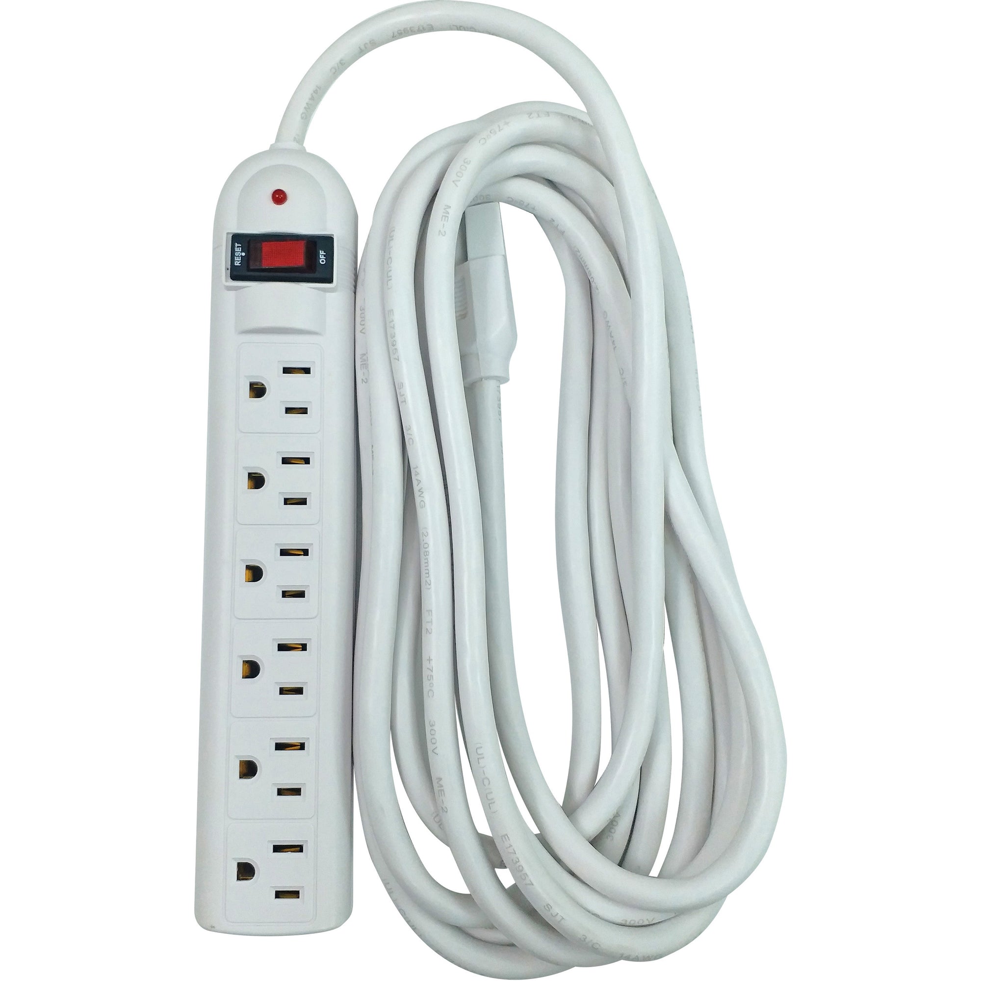 Compucessory 6-Outlet Office Surge Protectors - 6 x AC Power - 1080 J - 125 V AC Input - 125 V AC Output - 15 ft - 