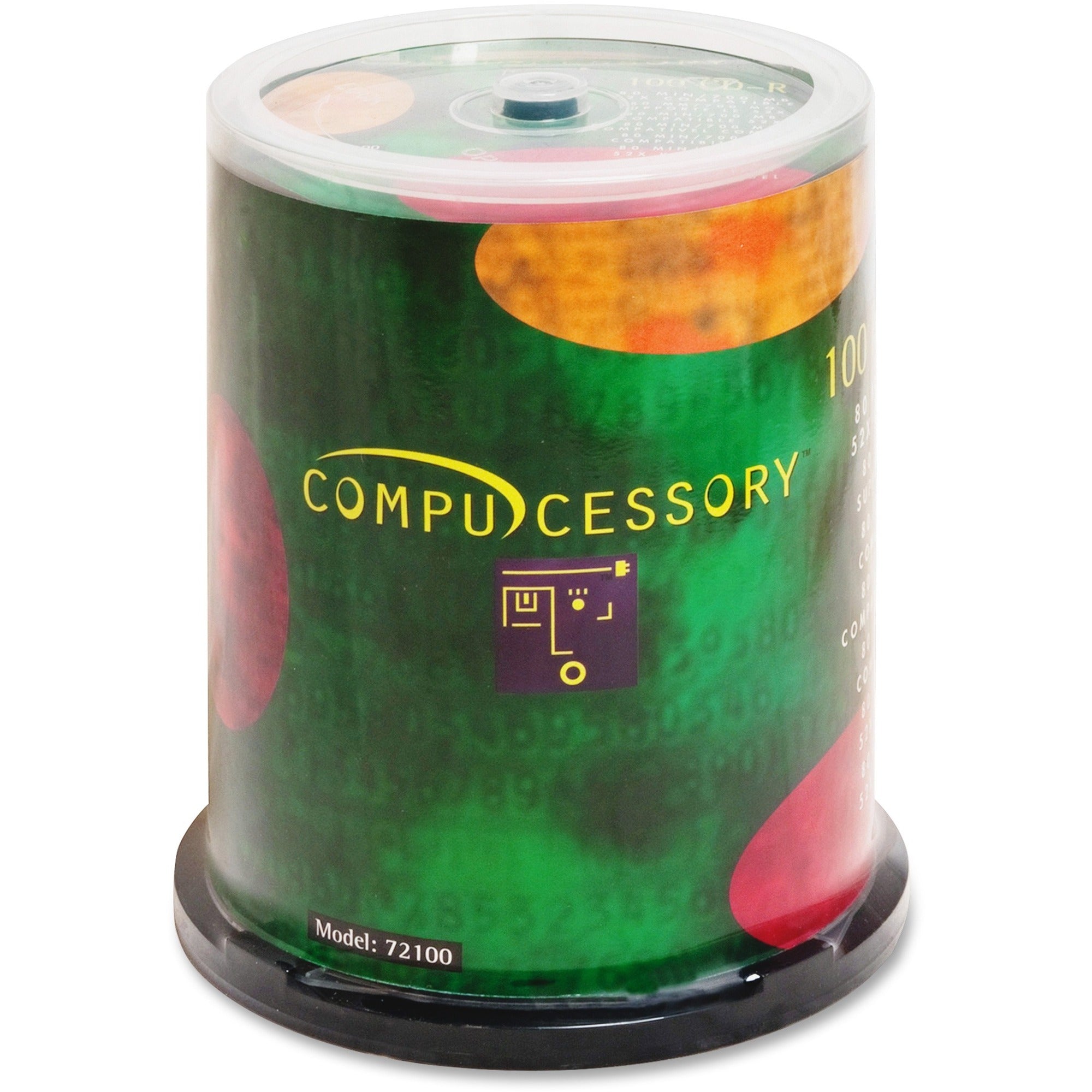 Compucessory CD Recordable Media - CD-R - 52x - 700 MB - 100 Pack Spindle - 120mm - 1.33 Hour Maximum Recording Time - 