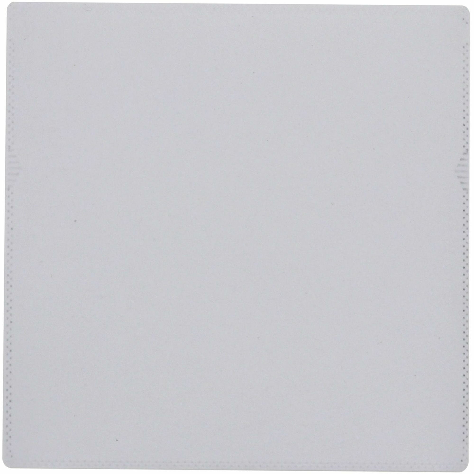 Compucessory Self-Adhesive Poly CD/DVD Holders - 1 x CD/DVD Capacity - White - Polypropylene - 50 / Pack - 
