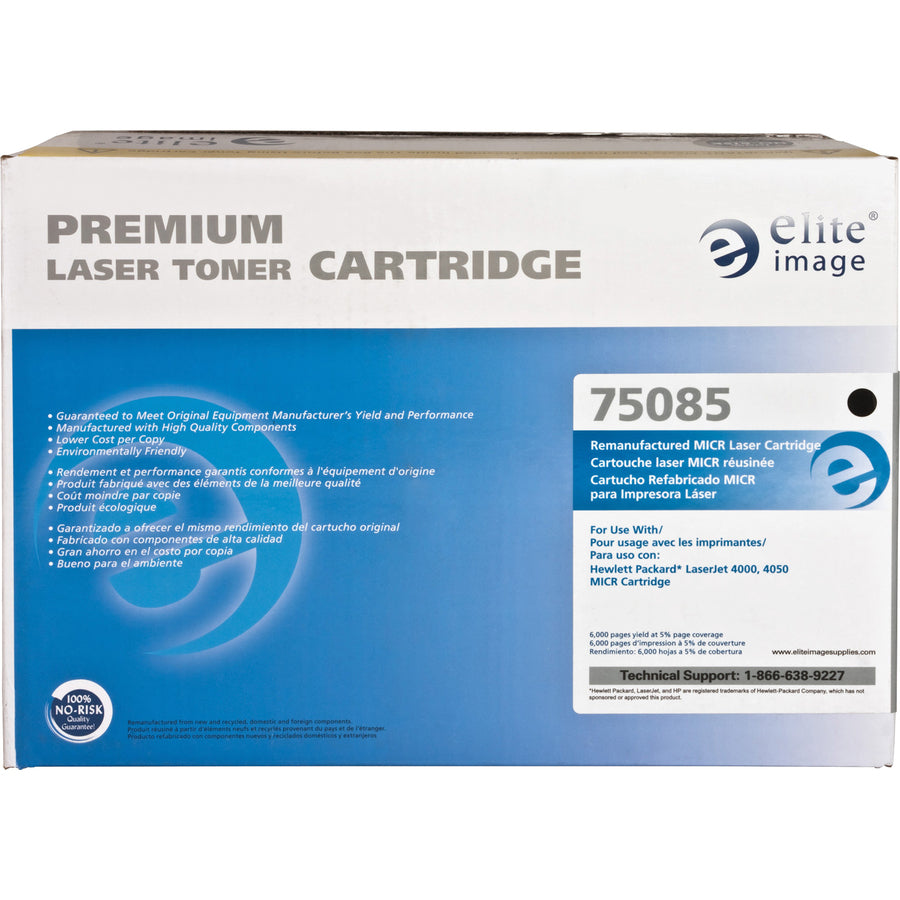 Elite Image Remanufactured MICR High Yield Laser Toner Cartridge - Alternative for HP 27A (C4127A) - Black - 1 Each - 10000 Pages - 