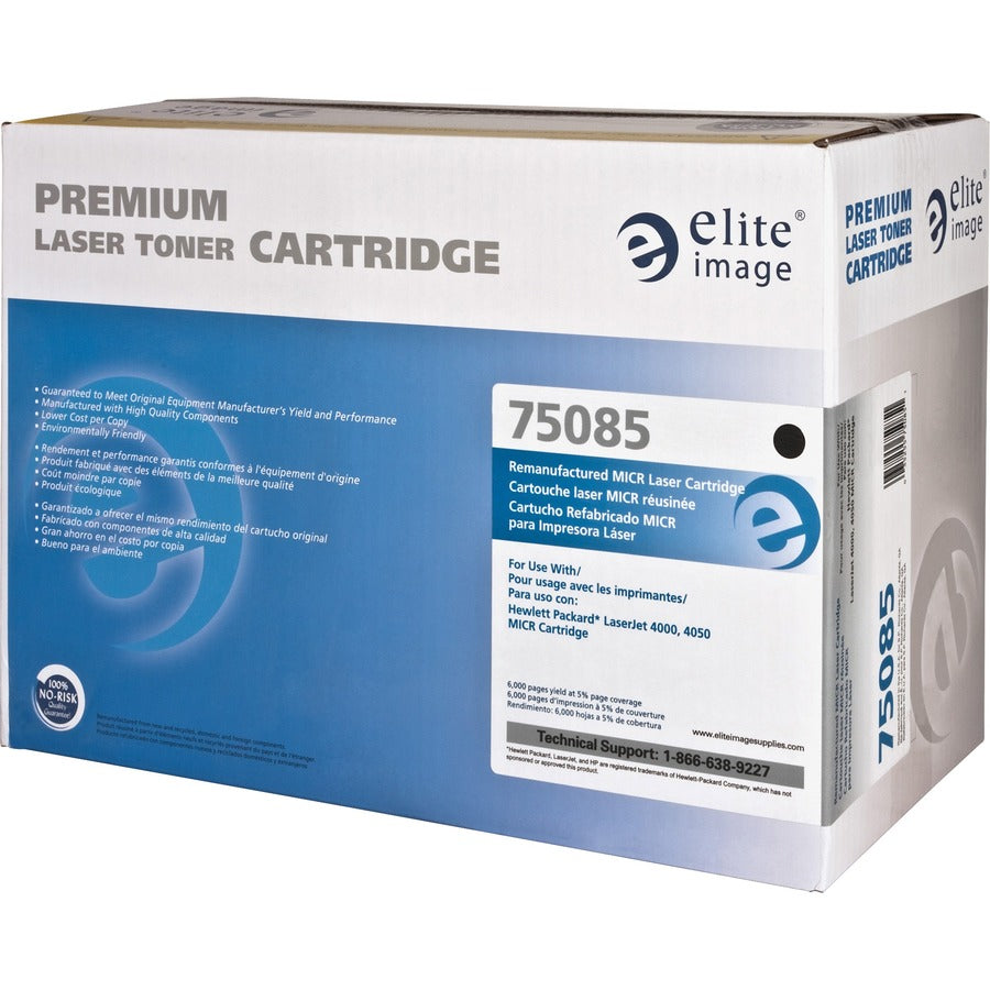 Elite Image Remanufactured MICR High Yield Laser Toner Cartridge - Alternative for HP 27A (C4127A) - Black - 1 Each - 10000 Pages