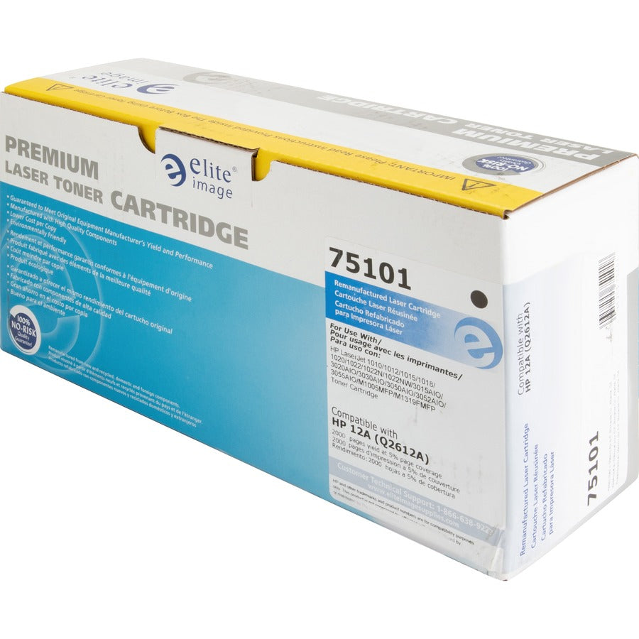 Elite Image Remanufactured Laser Toner Cartridge - Alternative for HP 12A (Q2612A) - Black - 1 Each - 2000 Pages