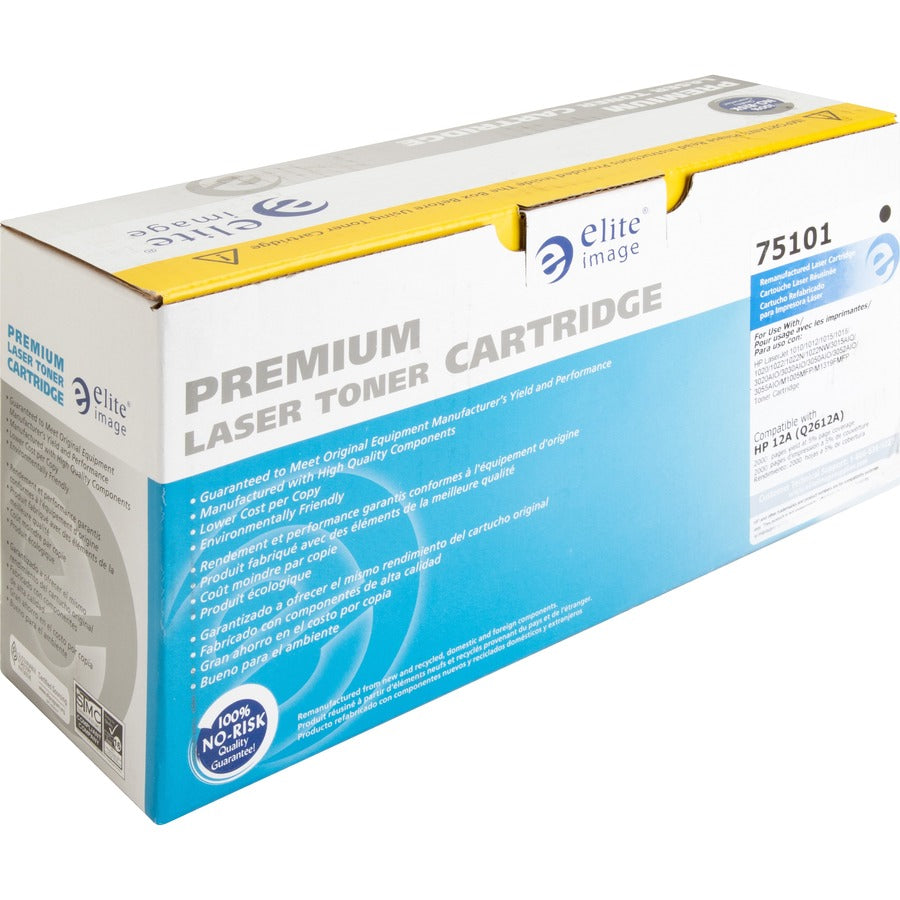 Elite Image Remanufactured Laser Toner Cartridge - Alternative for HP 12A (Q2612A) - Black - 1 Each - 2000 Pages