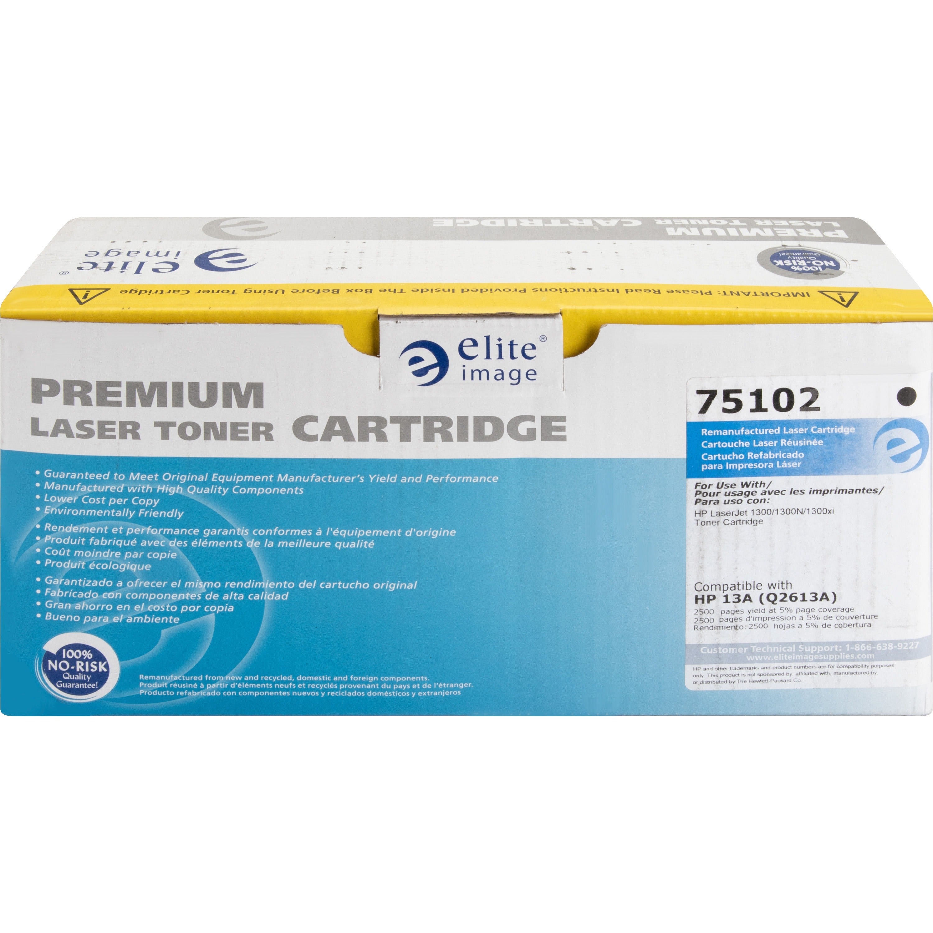 Elite Image Remanufactured Laser Toner Cartridge - Alternative for HP 13A (Q2613A) - Black - 1 Each - 2500 Pages - 