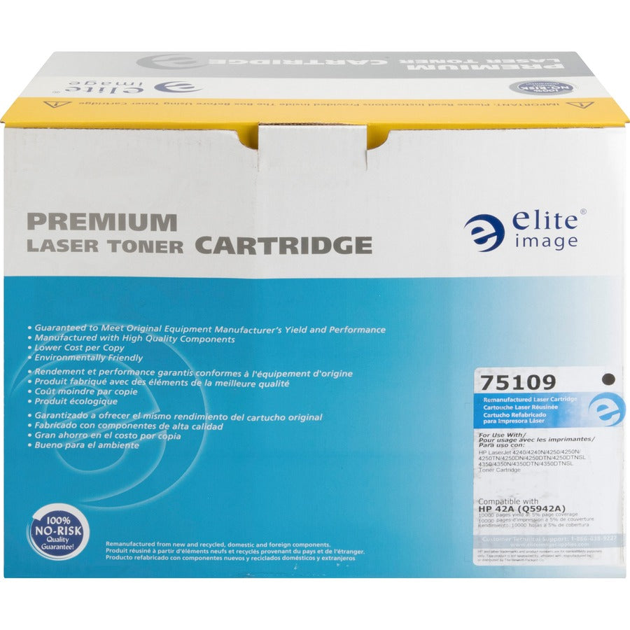 Elite Image Remanufactured Laser Toner Cartridge - Alternative for HP 42A (Q5942A) - Black - 1 Each - 10000 Pages