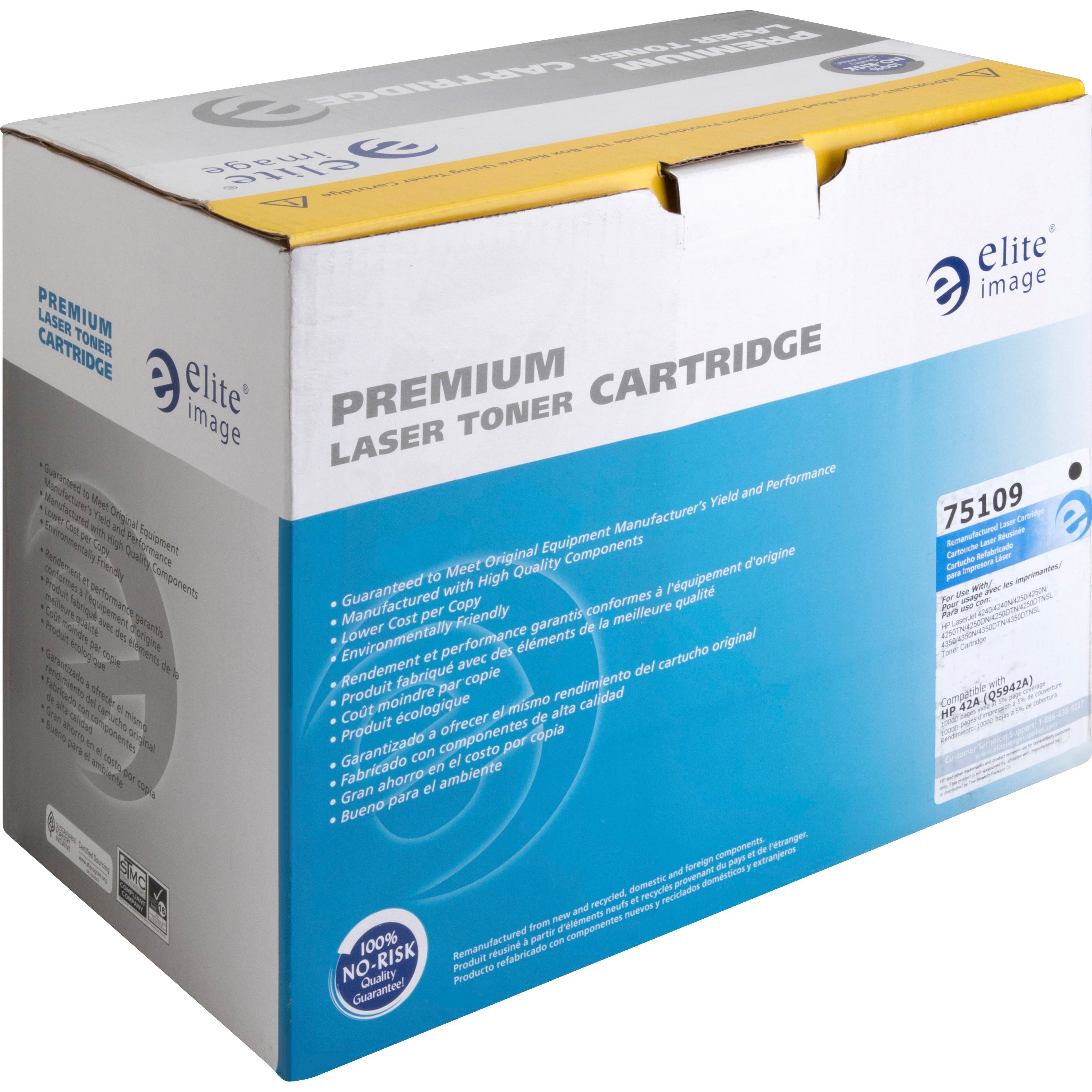 Elite Image Remanufactured Laser Toner Cartridge - Alternative for HP 42A (Q5942A) - Black - 1 Each - 10000 Pages - 