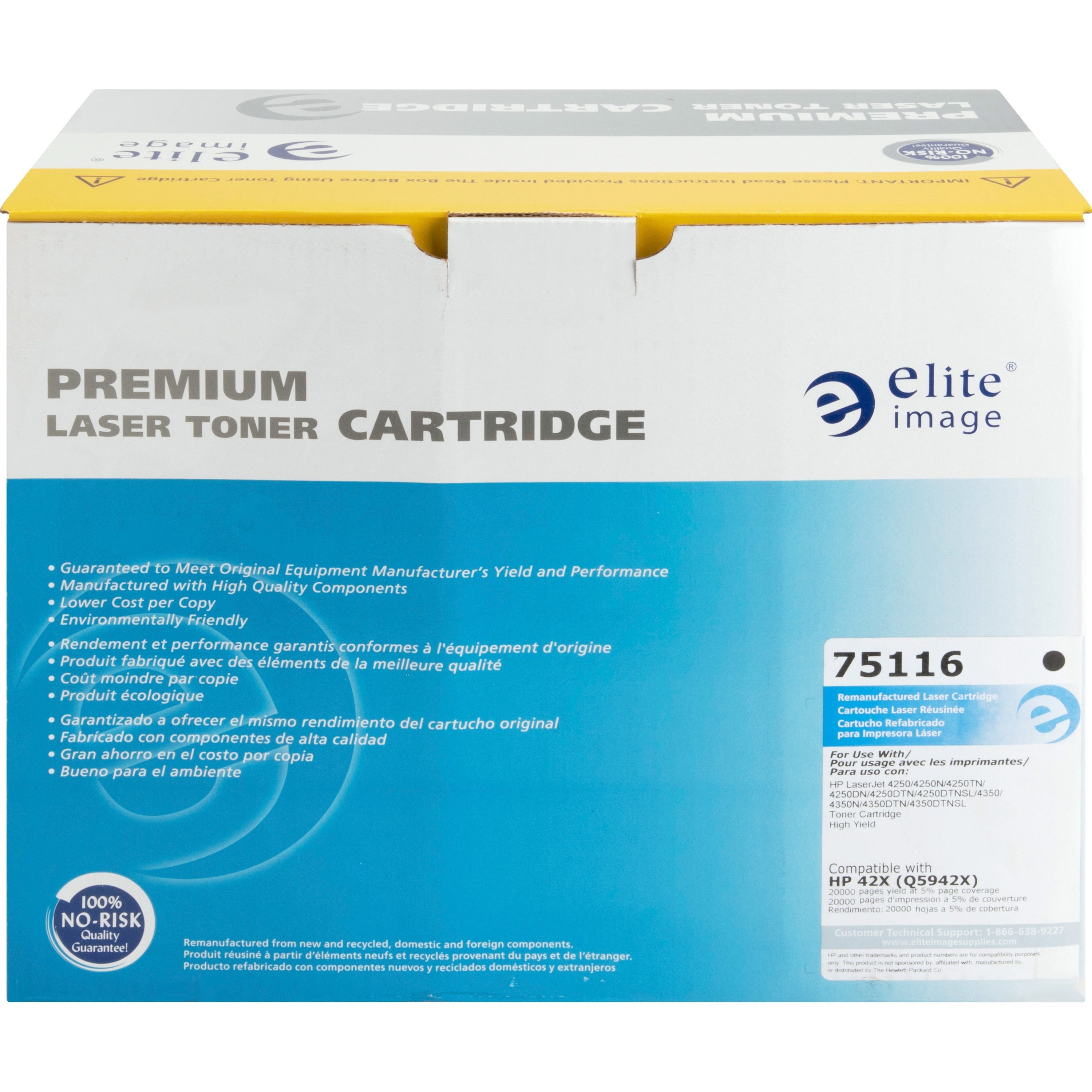 Elite Image Remanufactured Toner Cartridge - Alternative for HP 42X (Q5942X) - Laser - 20000 Pages - Black - 1 Each - 