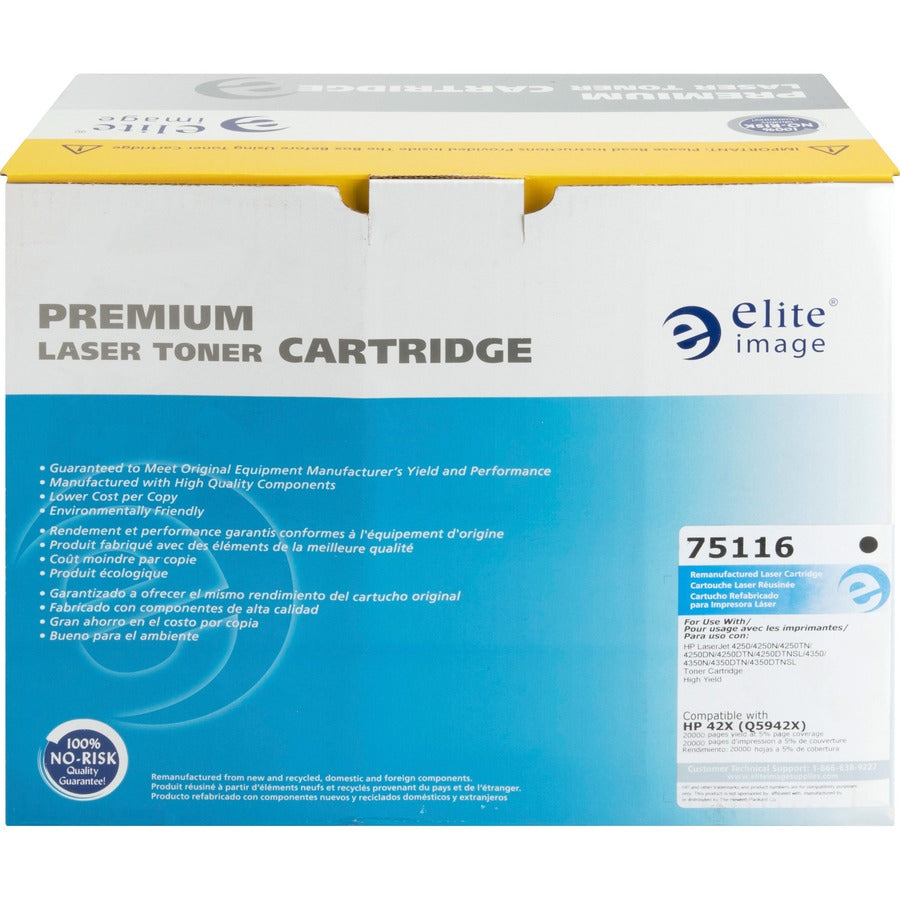 Elite Image Remanufactured Toner Cartridge - Alternative for HP 42X (Q5942X) - Laser - 20000 Pages - Black - 1 Each