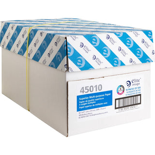 Elite Image Multipurpose Paper - 98 Brightness - Letter - 8 1/2" x 11" - 20 lb Basis Weight - 5000 / Carton - Sustainable Forestry Initiative (SFI) - Bright White