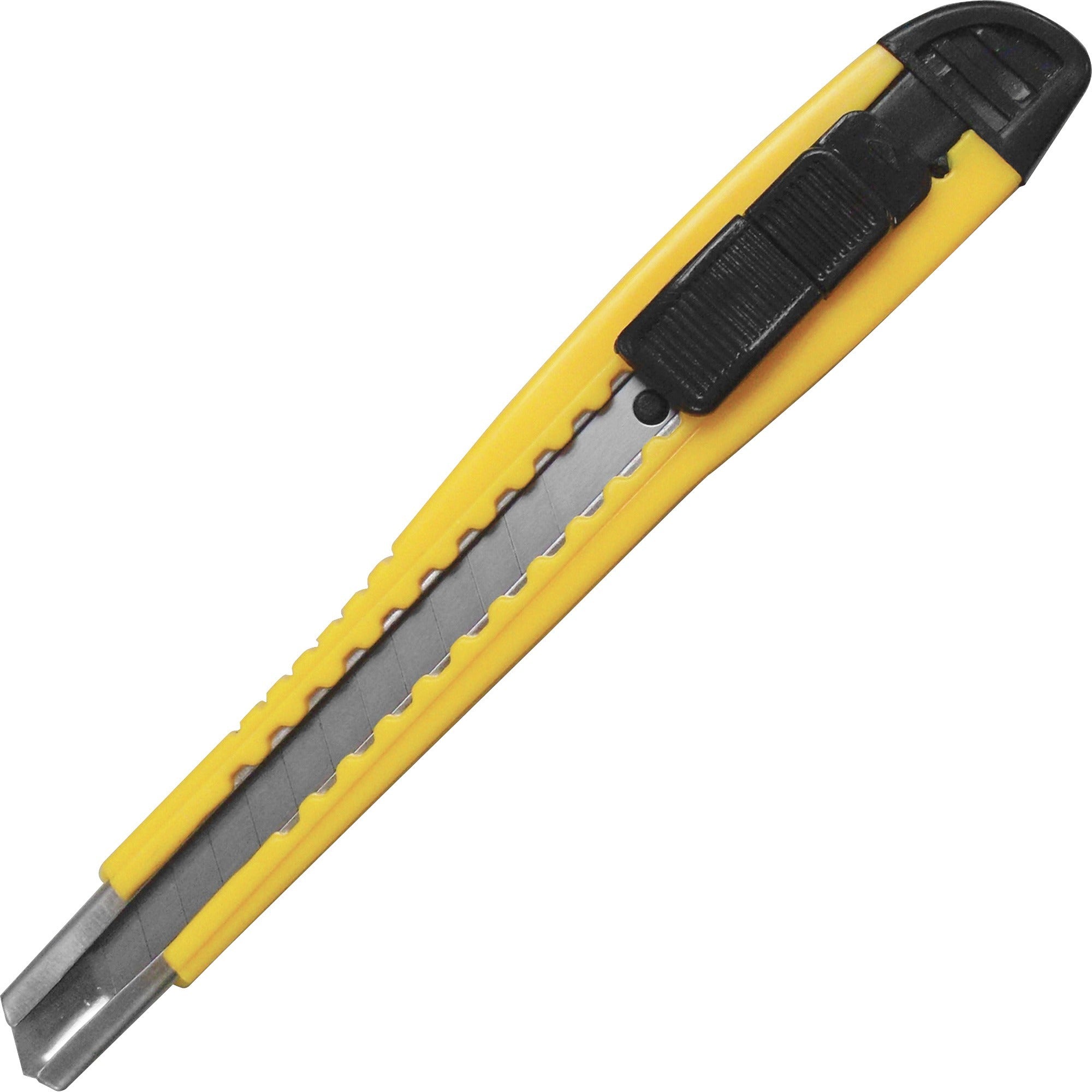 Sparco Fast-Point Snap-Off Blade Knife - 5.75" Blade Length - Pocket Clip, Locking Blade - Yellow - 1 Each - 