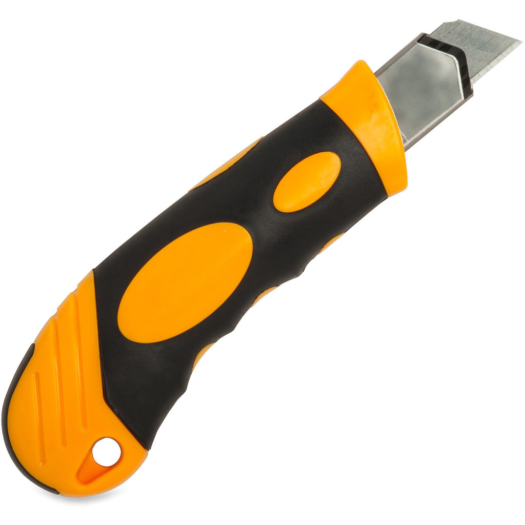 Sparco Automatic Utility Knife - Metal Blade - Heavy Duty - Acrylonitrile Butadiene Styrene (ABS) - Black, Yellow - 1 Each - 